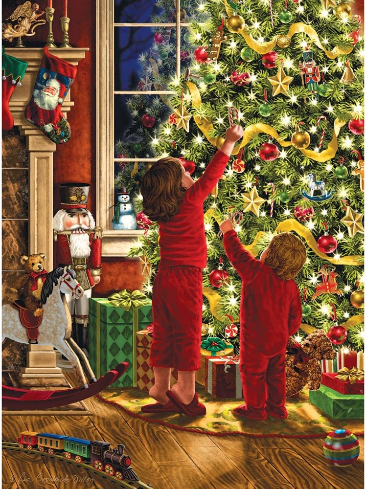 Children Decorating the Christmas Tree